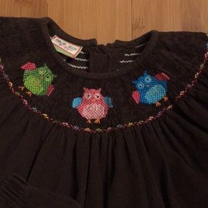 Southern Tots Smocked Outfit with Owls